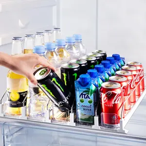 5 Row Automatic Drink Organizer Soda Can Dispenser for Refrigerator Holds up to 25 Cans