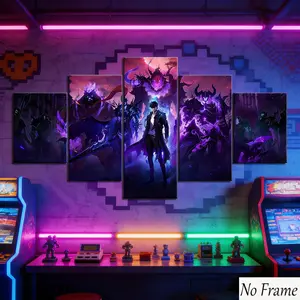 5pcs Modern Anime Posters, Ideal Gift for Bedroom, Living Room, Kitchen, Dorm, Hallway, Wall Art, Home Decor, Plants Theme