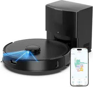 E10+ Robot Vacuums and Mop, 75-Day Self-Emptying, 8000PA Suction, LiDAR Navigation, Home Mapping, APP ＆ Voice Control, 150Mins Runtime for Pet Hair, Hard Floors, Carpets