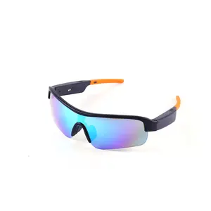 Cycling-Style Smart Bluetooth Polarized Sunglasses with External Non-In-Ear Earphones for Calls, Music - Unisex Smart Wearable Device