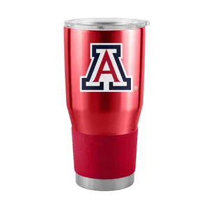Logo  30 oz Stainless Steel Arizona Wildcats Travel Tumbler, Silicone, Lid, Water Bottles, Portable