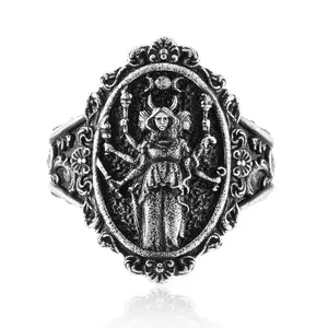 ixluck Hecate Ring,Wicca Witch Amulet Protective Energy Jewelry for Women Mystical Aesthetic