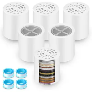 6 Pack 20 Stage Shower Filter Replacement , Shower  Filter Refill for Hard Water to Remove Chlorine Fluoride Heavy Metal, High Output Bath Cartridges for  Hair