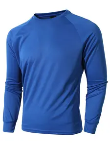 Men's Fall Outfits Solid Color Pullover Long Sleeve T-Shirt for Daliy Wear, Lightweight Breathable Mesh Tee, Casual Sporty Essential for Men's Wardrobe, Athletic Fashion Activewear