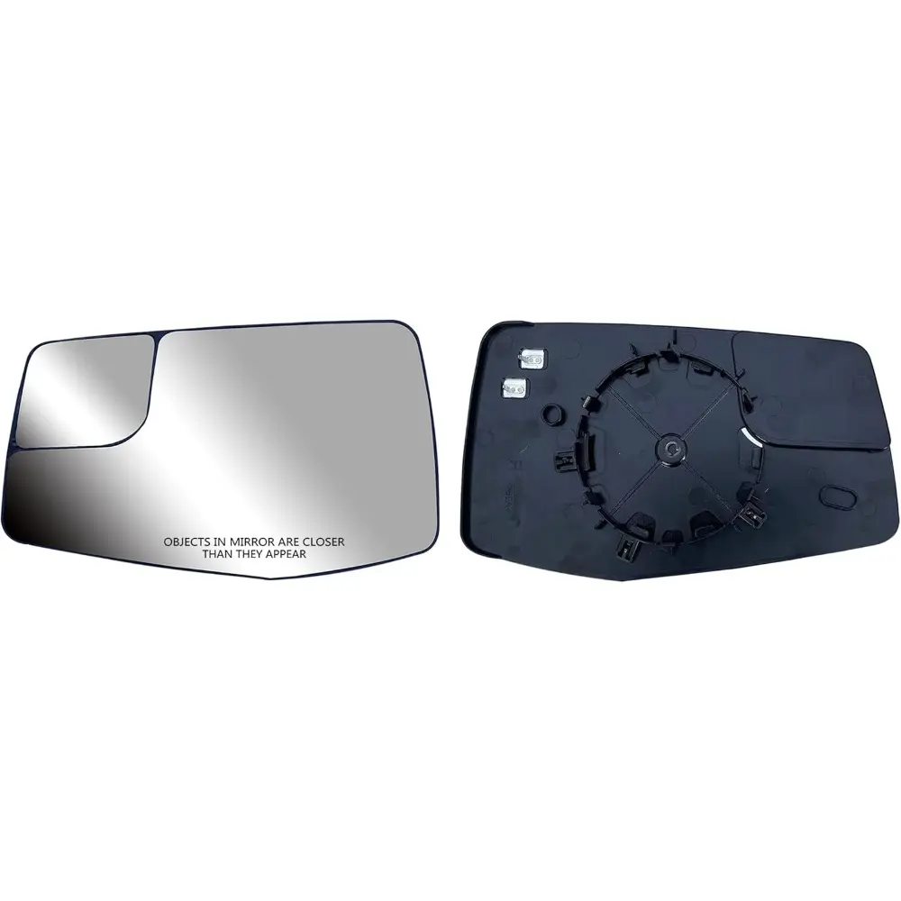 Driver (LH) Side Replacement Door Mirror Glass - Flat, Heated, with Convex Blind Spot Glass for Chevrolet Silverado, GMC Sierra 1500 (2019-2023)