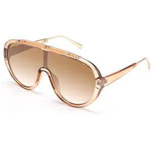 FEISEDY Sunglasses Women Oversized One Piece Frame UV400 Sun Glasses Trendy Retro Shades B2580