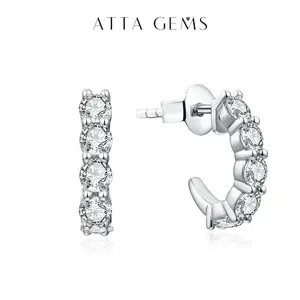 Round 3.0mm Synthetic Moissanite Earrings Stud circle for Women Jewelry E013