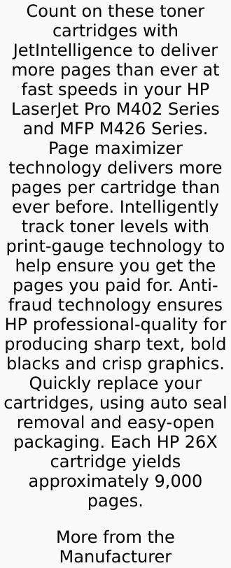 HP 26X 2-Pack High Yield Black Original LaserJet Toner Cartridges CF226XD