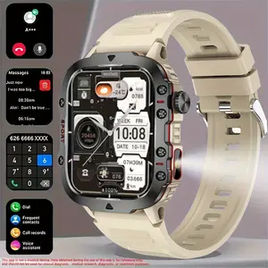 Men's HD Smart Watch - 2.01in Full Touchscreen, Wireless Call Answering, LED Flash, Multiple Sports Modes, Outdoor Message Reminders, Pedometer, Fitness-Compatible with Stylish Modern Design