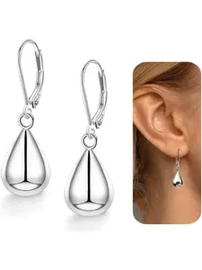 925 Sterling Silver Earrings for Women Girls 14K Gold Plated Dangle Drop Earrings Hypoallergenic Teardrop Earrings Waterdrop Dangly Earrings Silver Gold Earrings for Women With Gift Box