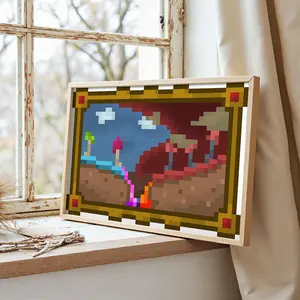 Terraria Paintings Posters,Impact,Game Poster,Pixel Art,Canvas Painting,Black Frame,Wall Decor,Wall Art,Gift.