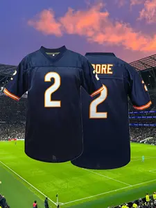 Men's Chicago Rugby Jersey, Loose-Fit Breathable Embroidered Football Jersey,Short Sleeve Pullover, Best for Training and Competition,Unisex Casual Wear for All Seasons, Stylish Jersey