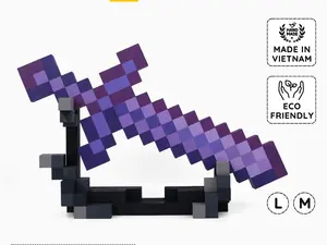 Minecraft Swords Wood Model, Unique Toy Pixel Block, DIY Minecraft decor, Minecraft diamond sword, Minecraft Netherite Sword