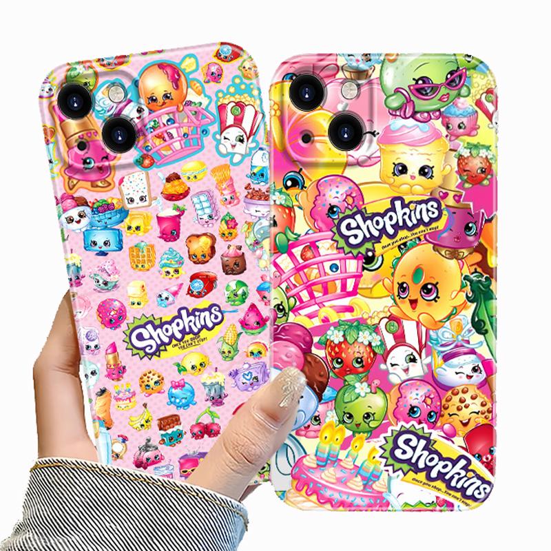 Shopkins cartoon print phone case, suitable for iPhone 17 Pro Max/Plus 16 15Plus 14 13 12 11 shockproof mobilephone protective cover y2k aesthetic phone case