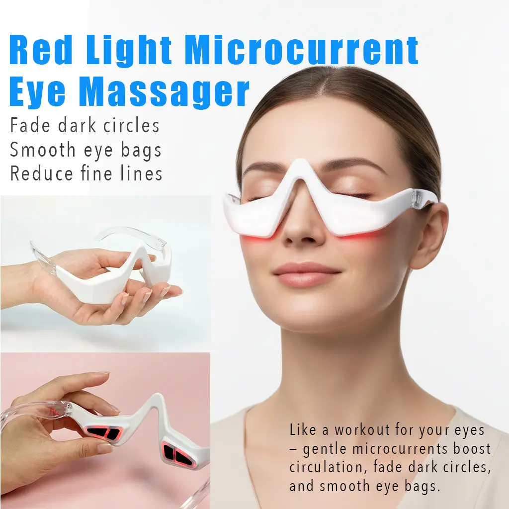 Under Eye Red Light Therapy Device, Red Light Therapy Glasses, 650 NM Red Light Eye Mask for Eye Bags, Dark Circles, Puffiness periorbital Led Anti Aging Led Face Mask