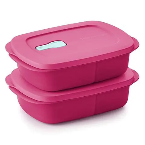 Tupperware CrystalWave 1.5 Cup Rectangular Bowl and Lid 4-piece Set
