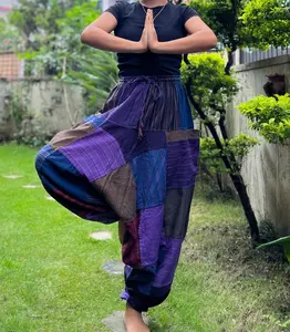 cotton patchworks low crotch harem pants, boho pants, free spirit pants, hippie pant, natural fabric