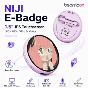 Beambox Digital Badge-Niji LED Display  Pin - Custom DIY Video Badge, Anime Bag Charm, Personalized Gift for Creators & Tech Lovers