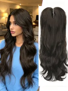 Women's Balayage Wavy Hair Topper | Clip-In with Bangs | 100% Premium Kanekalon Synthetic Hair | Add Volume to Thinning Hair & Boost Confidence