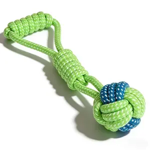 Dog Rope Knot Toy, Interactive Chew Rope Ball Toy, Washable And Durable for Tug-Of-War, Suitable for Small to Medium Dogs, Helps in Training And Cleaning Teeth Outdoor