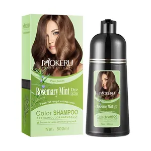 500ML  Rosemary Mint Color Shampoo dye Black Hair Dye Shampoo 3 in 1 shampoo covers gray hair Herbal Ingredients , hair dye shampoo for coloring , long lasting