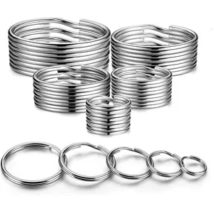 Split Key Ring Circle Assorted, Round Keyring Durable 5 Sizes