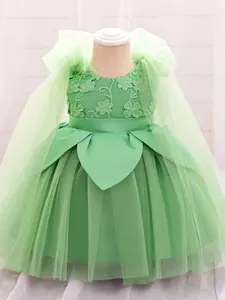 Green Fairy Cartoon Cosplay Costume Fancy Carnival Embroidered Kids Clothes Child Princess Baby Girls Ball Gown Tulle Toddle Cocktail Dress Princess Peach Dress Poof for all Season 6 Months to 3 Years