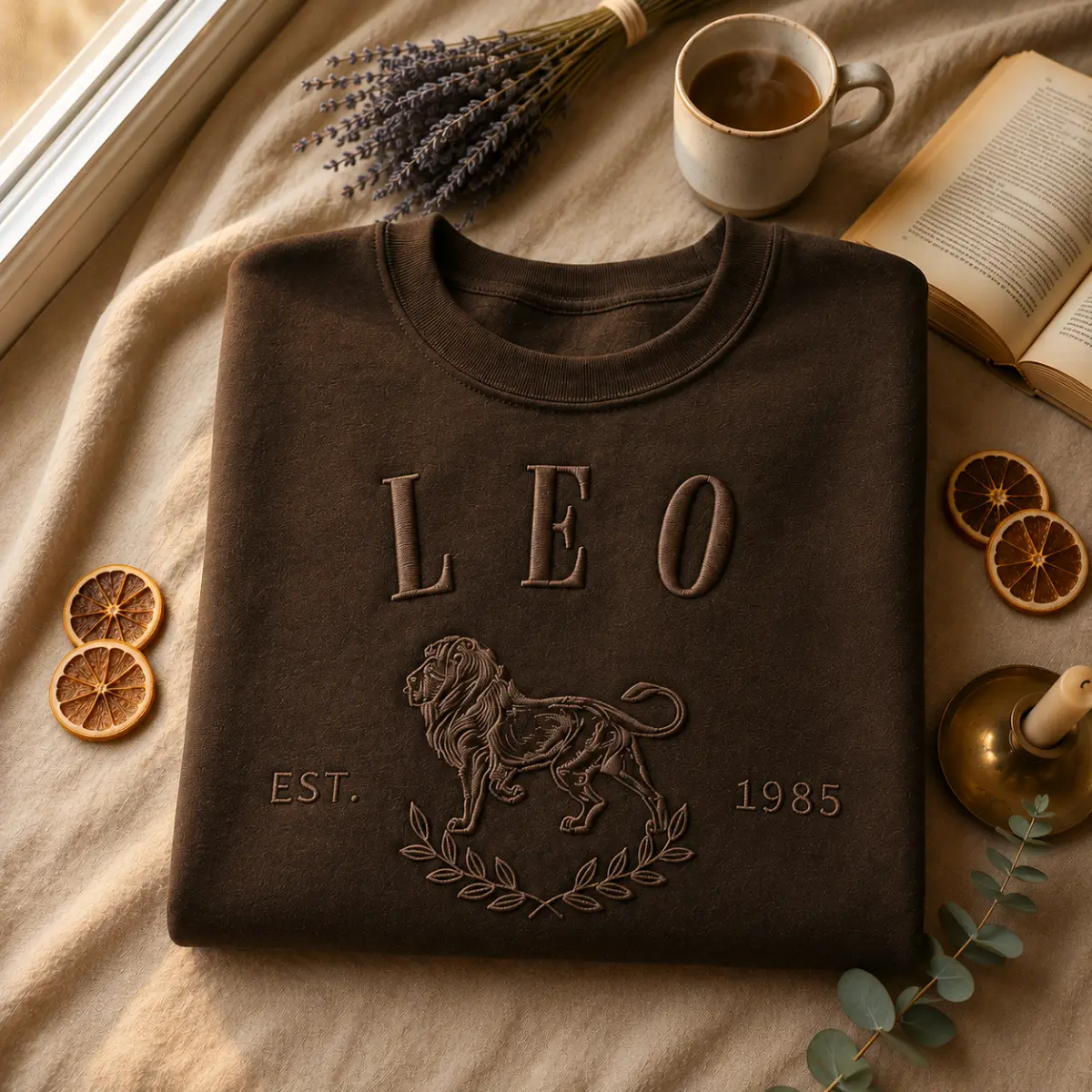 [Please Leave A Note About EST YEAR]Personalized Zodiac Embroidered Sweatshirt, Custom Astrology Crewneck, Minimalist Zodiac Animal Embroidery Sweatshirt, Luxury Tone-on-Tone Zodiac Sweatshirt, Celestial Horoscope Gift for Women Men, All 12 Zodiac Signs
