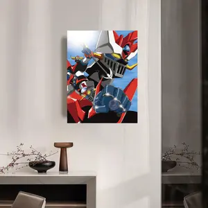 Painting Calligraphy Minimalist Inner Frame Painting Elevate G-Grendizer Your Space Light Luxury Inner Frame Decor Create a Premium Home Vibe UFO No Drilling Needed Easy to Hang Robot HD Art Inner Frame