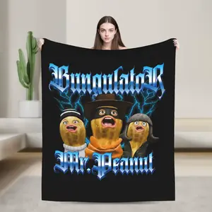 Oop Goop Goop Arc Raiders Flannel Throw Blanket Super Warm Comfortable for Sofa Bedroom Bedspread Napping Home Decor Cute Cozy High Quality Fabric Super Soft Lightweight Durable Four Perfect Gift for Family Friends