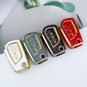 Car Key Case, TPU Car Key Fob Cover, Smart Key Holder, Key Protector for Toyota Funa, Tundra, Camry, RAV4 Highlander, Car Key Accessory