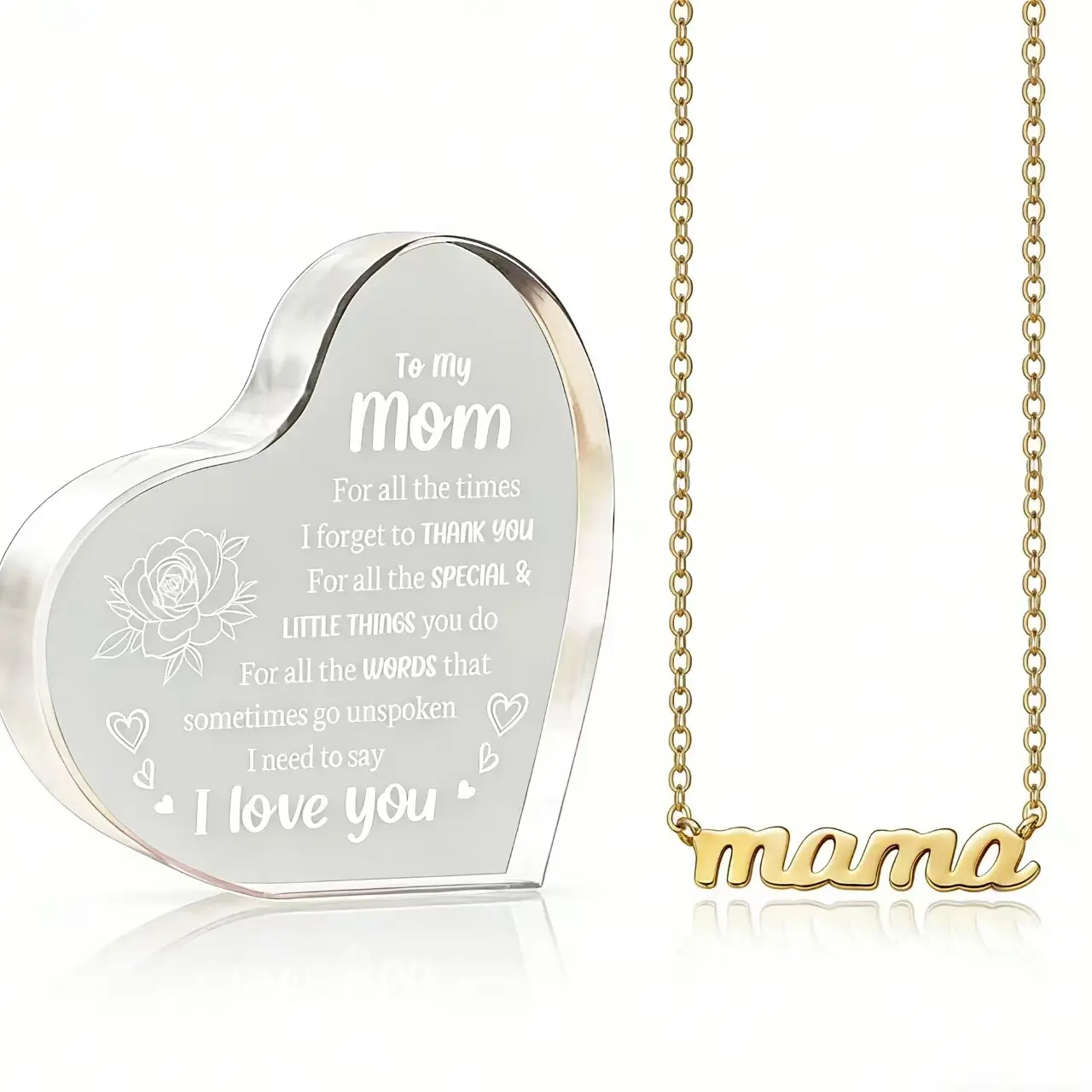 15.5*15.5*1.5 MOM+gold necklace 