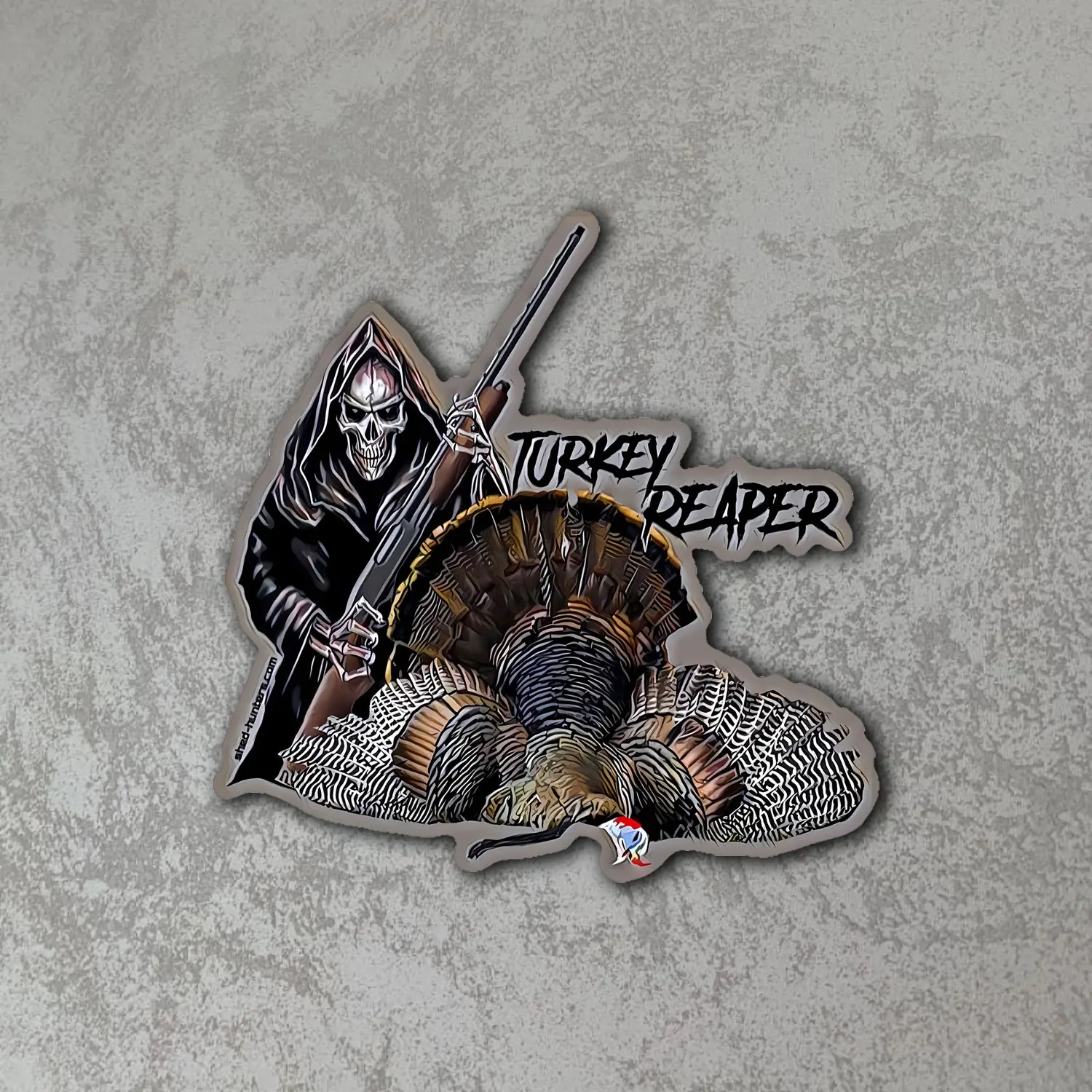 Turkey Reaper Hunting Sticker Wild Turkey Hunter Funny Meme Waterproof ...