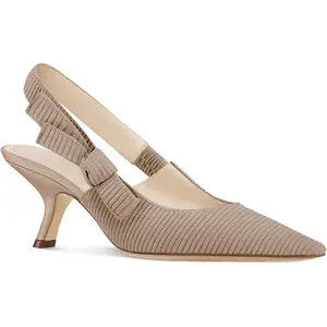 Coutgo Women's Slingback Kitten Heels Closed Pointed Toe Bowknot Knitted Slip On Work Pumps Dress Shoes tiktokshopspringglowup