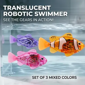 Water Activated  Swimming Fish - Interactive Robotic Bath Toy with Flashing Lights, Sensory Play for Kids & Toddlers