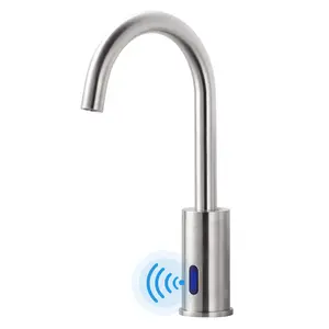 WOWOW Touchless Bathroom Faucet - Tall Waterfall Automatic Bathroom Sink Faucet with Single Hole, Brushed Nickel showerfilter waterfall faucet