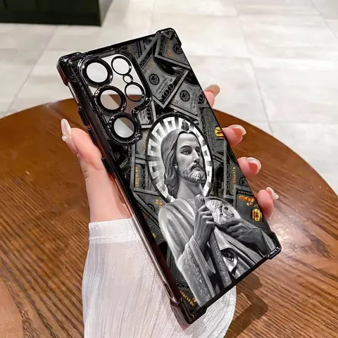 Creative Jesus Pattern Smartphone Casing, 4-Corner Protector Accessories for SAMSUNG GALAXY S22 S23 S24 S25 FE ULTRA PLUS Devices 275