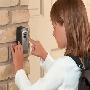 Ultra-Safe Flip-Top Key Safe Box, Wall-Mounted Metal and Plastic Key Storage, Combination Password Access, Home Hotel Emergency Travel Security