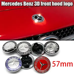 Car 3D Logo Decal Sticker, Front Rear Engine Hood Trunk Emblem, Metal Texture Badge, Car Exterior Upgrade Accessories for Mercedes Benz W203 W204 W212 W213 W222 W221 C E S Class