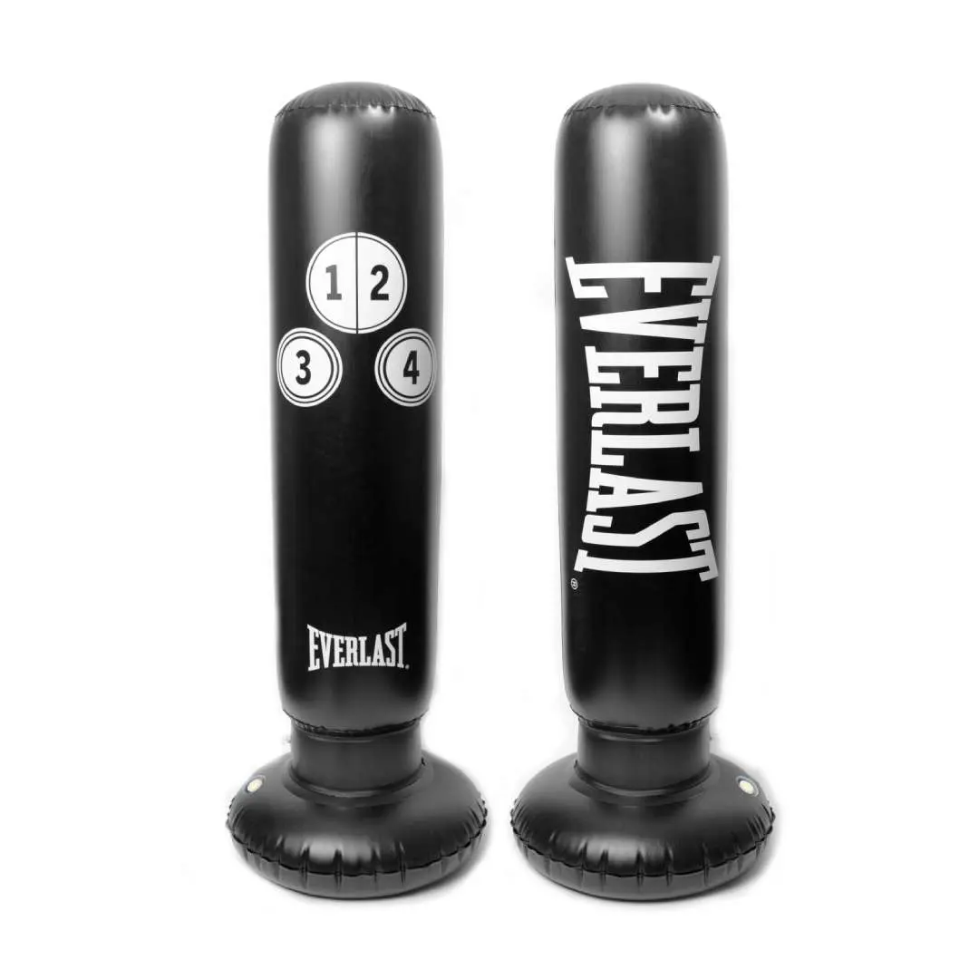 Inflatable Boxing Punching Bag - Entry-Level Freestanding Boxing Training Equipment with Fused PVC Material, Stable Base, Graphic Target, Easy Assembly for Unisex Users to Enhance Striking Precision