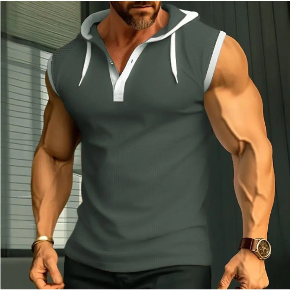 New Polo Shirt  Muscle Fitness Quick-drying Breathable Men's Vest