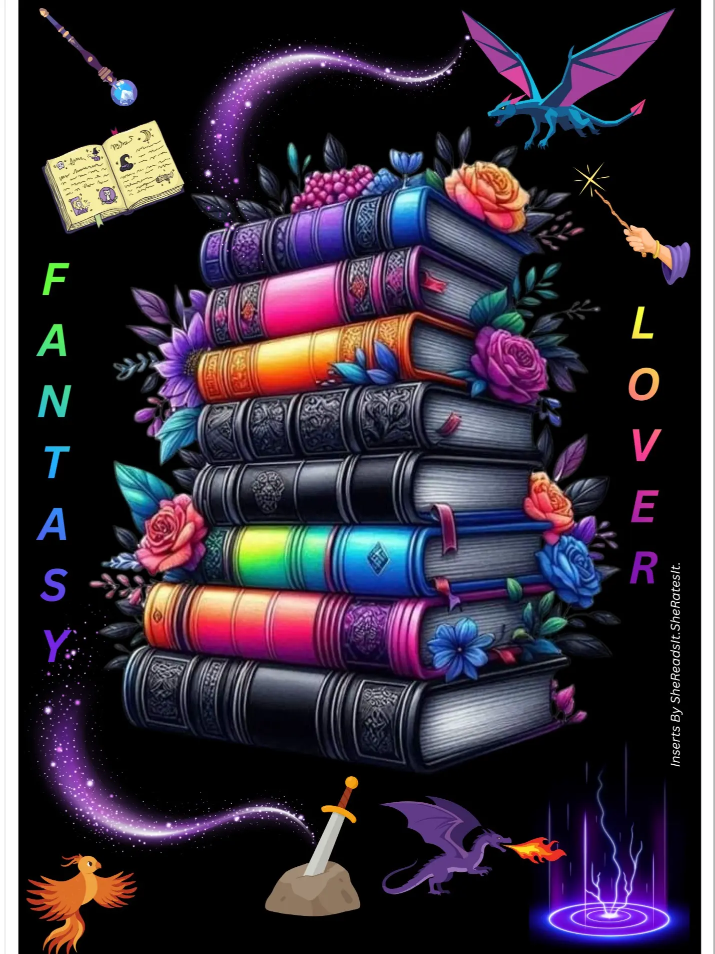 Fantasy Book Lover Kindle Insert
