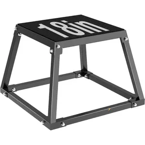 Steel Plyometric Jump Box,12/13/18 Inch Heavy Duty Plyo Platform, Non-Slip Workout Step Box for  Gym, Agility, Strength & Conditioning