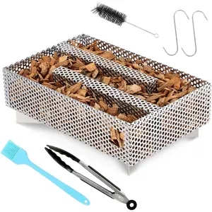 12 Hours Pellet Smoker Tray Box, 5”×8”, Similar to Smoke Tube for Pellet Smoker, for Hot & Cold Smoking Meat, Fish, Cheese and Pork, compatible with Any Grill or Smoker