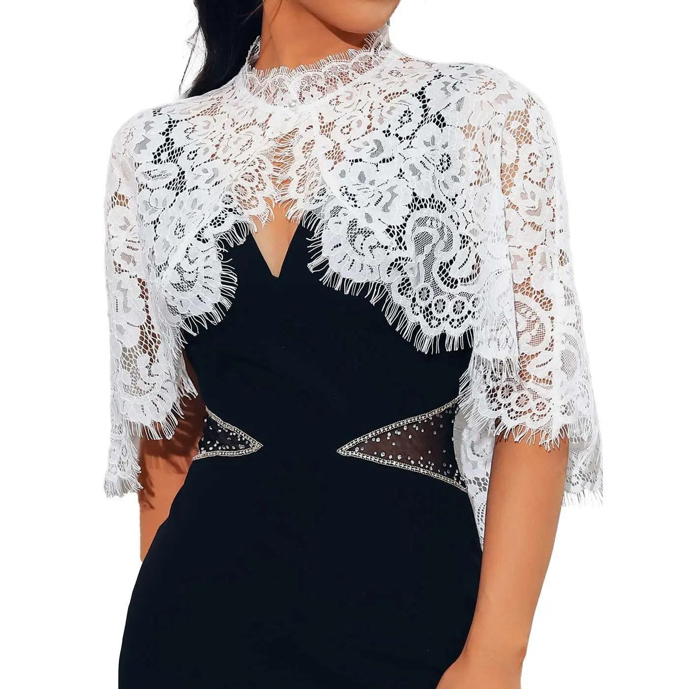Lace Capelets Wedding Shawl Wrap Formal Dressy Bridal Bolero Shrug For Women