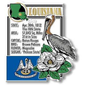 Louisiana State Montage Magnet by Classic Magnets, 2.7" x 3.2"
