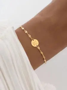 Minimalist Temperament Plain Color Letter Charm Bracelet, Elegant Jewelry Bracelet, High Quality Bracelet, Stainless Steel Jewelry for Women for Party, Daily Clothing Decor, Trendy All-match & Exquisite Jewelry for Gift