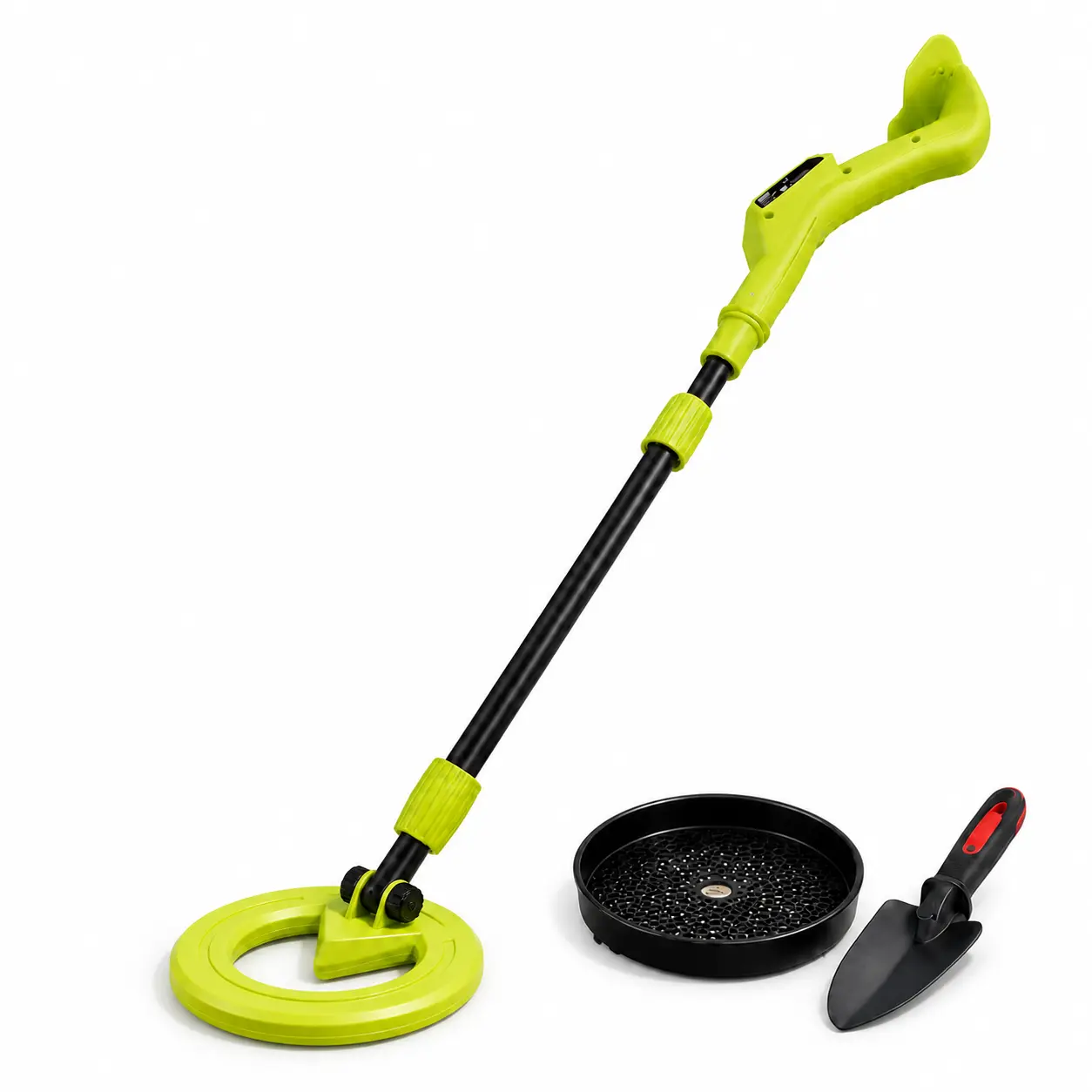 Kids Metal Detector (Ages 5-12) - Adjustable 28.3in-38.6in Lightweight ABS Plastic Full Set with Intuitive LCD Display, Shovel, Sifter for Beach, Backyard Treasure Hunts, Gift for Boys & Girls, Kids 5-12