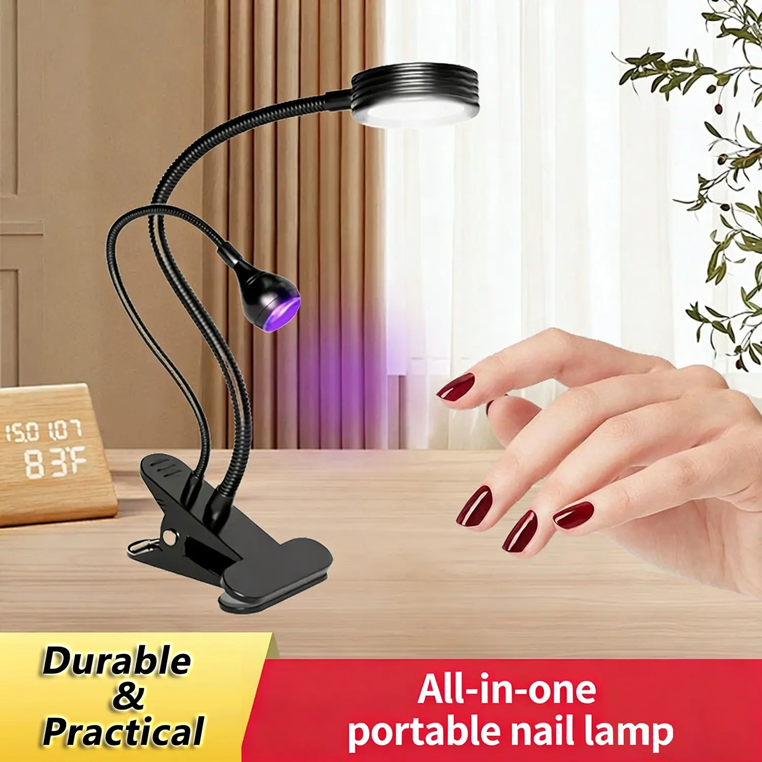 UV LED Nail Lamp, Nail Care, Home Nail Art, Gel Polish Curing Light, Led Nail Lamp For Gel Polish, Compact Portable Neck Design, Home DIY Manicure Kit, Lighting & Cure-In-One, Travel-Friendly