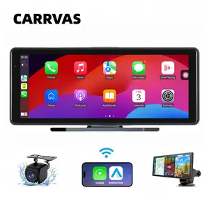 CARRVAS 8.1" Wireless Portable Car Play Screen for Apple CarPlay & Android Auto with Bluetooth Voice Control GPS Navigation Backup Replacement Radio